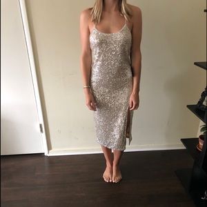 NWT Lulus Champagne Sequin Dress